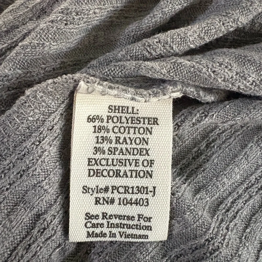 Perch by Blu Pepper Long Gray Cardigan with Lace Details NWT Sizes 1X-3X - Picture 8 of 8
